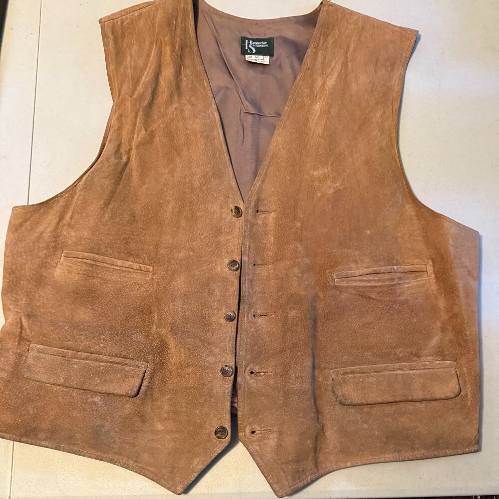 Hammacher Schlemmer Men's Suede Vest